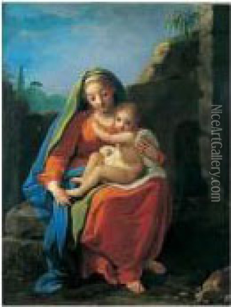 La Vierge A L'enfant Oil Painting - Nicolas Fouche