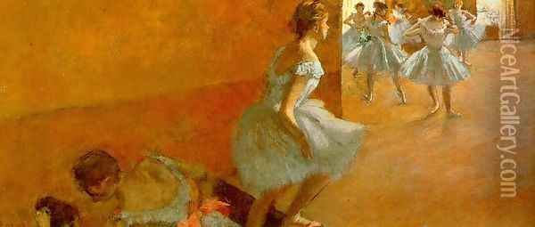 Dancers Climbing the Stairs 1886-90 Oil Painting - Edgar Degas
