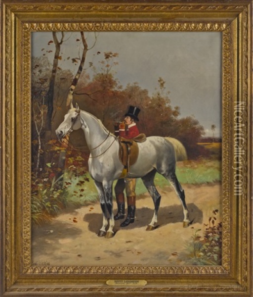 Fox Hunter And His Horse Oil Painting - Scott Leighton