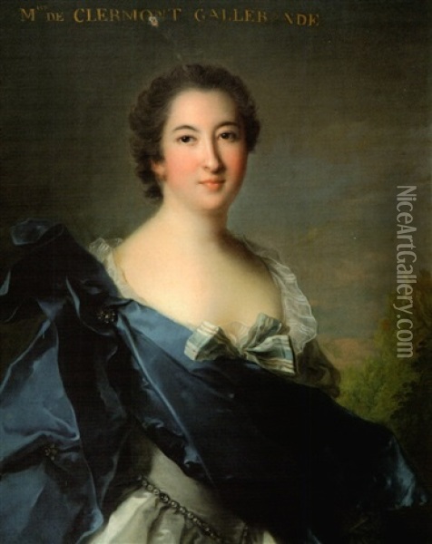 Le Portrait De La Marquise De Clermont Gallerande Oil Painting - Jean Marc Nattier