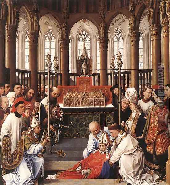 Exhumation of St Hubert 1437-40 Oil Painting - Rogier van der Weyden