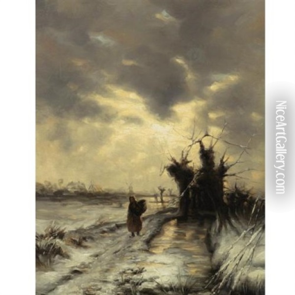 The Way Home Oil Painting - Yuliy Yulevich (Julius) Klever