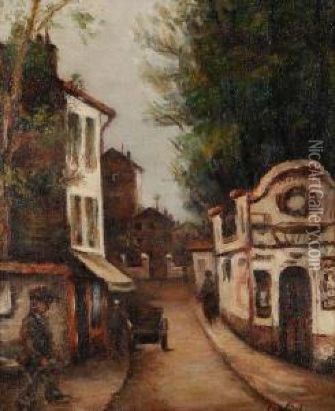 La Rue Oil Painting - Leon Weissberg