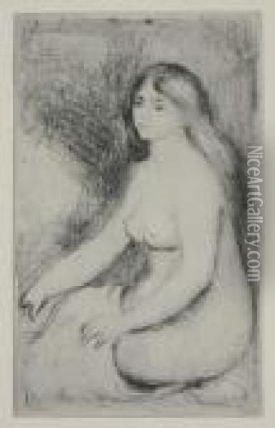 Baigneuse Assise Oil Painting - Pierre Auguste Renoir