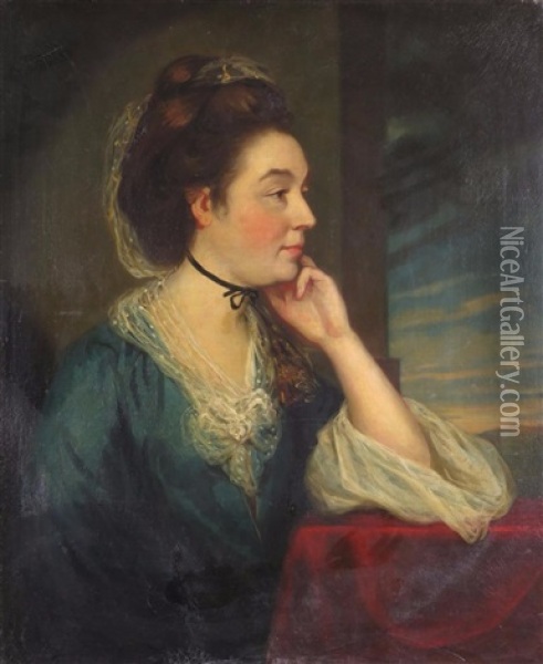 Portrait Of Mrs. Thomasine Yonge Or Young Oil Painting - James (Thomas J.) Northcote