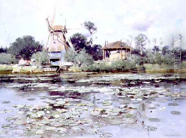 A Mill Pond Oil Painting - Frank Richards