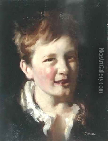 Study of a Country Boy Oil Painting - Archibald George Barnes
