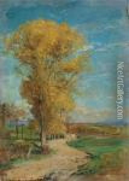 Herbstlandschaft - Paysage D'automne - Arbres En Automne Oil Painting - Albert Anker