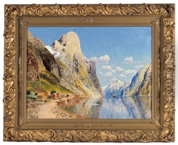 Fjordlandschaft Oil Painting - Johann Holmstedt