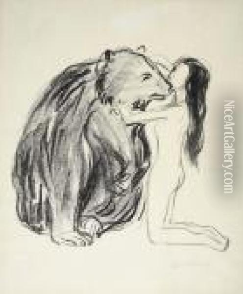 Das Weib Und Der Bar Oil Painting - Edvard Munch