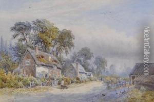 Thatched Country Cottages9 Oil Painting - William Wilde