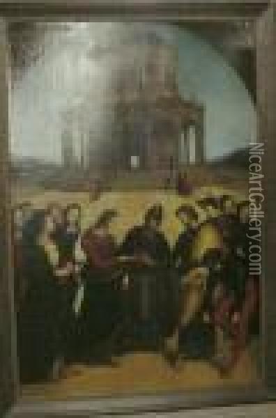Marriage Of The Virgin Oil Painting - Raphael (Raffaello Sanzio of Urbino)