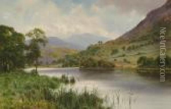 When The Light Is Veiled, Rydal Water Oil Painting - Edward Horace Thompson