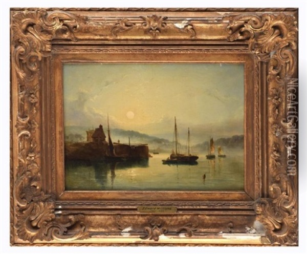 Harbor Scene Oil Painting - Edward Williams