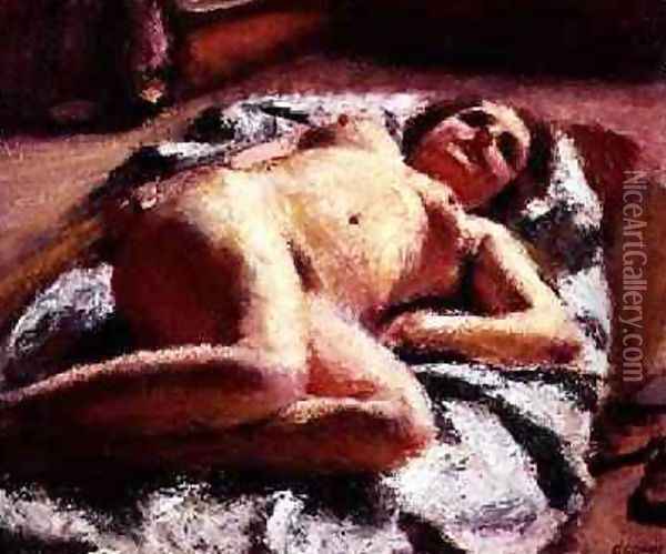 Reclining Nude 1924 Oil Painting - Roderic O'Conor