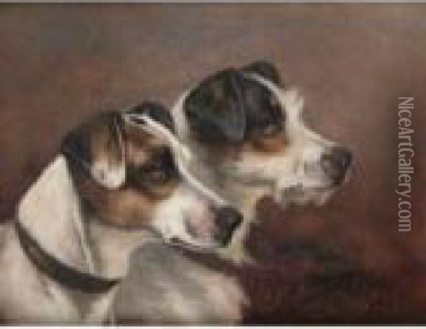 Terriers: Pair Oil Painting - John Arnold Wheeler