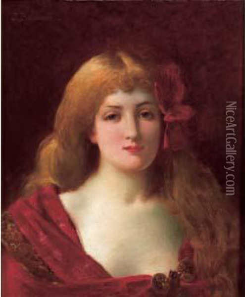 Portrait De Rousse Oil Painting - Jules Frederic Ballavoine
