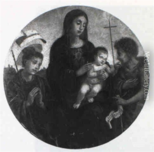 Vierge A L'enfant, Saint Jean Baptiste Et Saint Etienne Oil Painting - Francesco Francia
