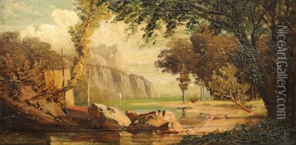 Am Vierwaldstattersee Oil Painting - Jost Joseph Niklaus Schiffmann