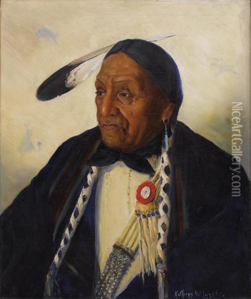 Pawnee Chief Oil Painting - Kathryn Woodman Leighton