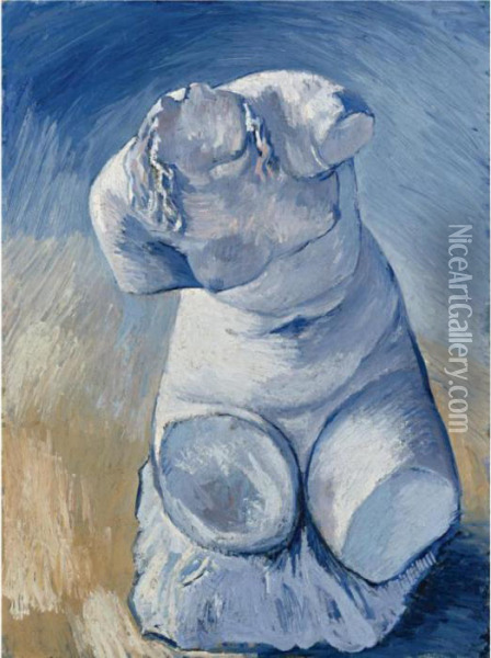 Statuette De Pltre: Torse De Femme, Vue De Face Oil Painting - Vincent Van Gogh