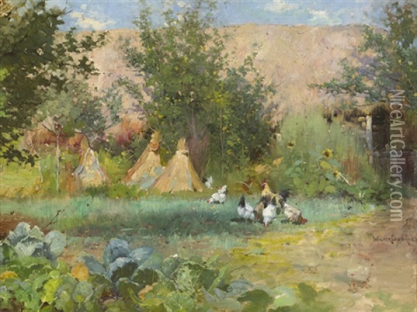 A Corner Of The Farmyard Oil Painting - Walter Frederick Osborne