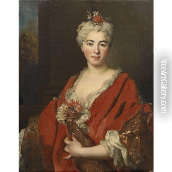 Portrait Of Marguerite Elisabeth De Largillierre (1701-1756), The Artist's Daughter Oil Painting - Nicolas de Largilliere
