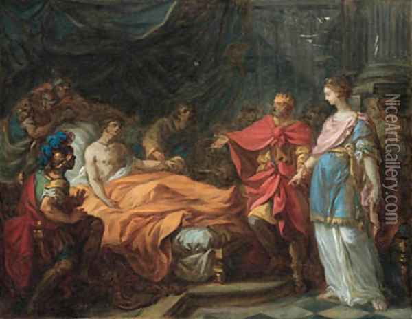 The Death of Antiochus Oil Painting - Hugues Taraval