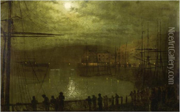 View Of Whitby Oil Painting - John Atkinson Grimshaw