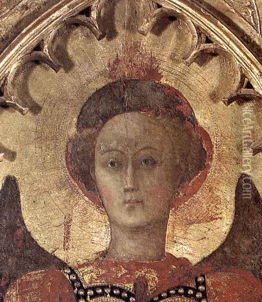 Virgin with Child and Four Saints (detail-2) c. 1435 Oil Painting - Stefano Di Giovanni Sassetta
