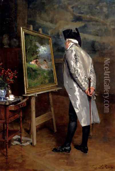 The Connoisseur Oil Painting - Louis-Eugene Leroux