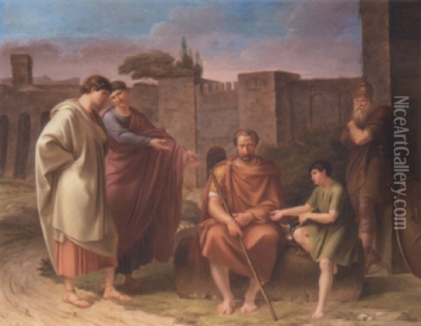 The Recognition Of Belisarius Oil Painting - Eberhard Waechter