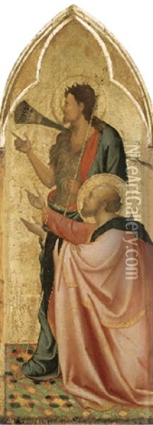 Saint Paul (?) And Saint John The Baptist Oil Painting - Bernardo Daddi