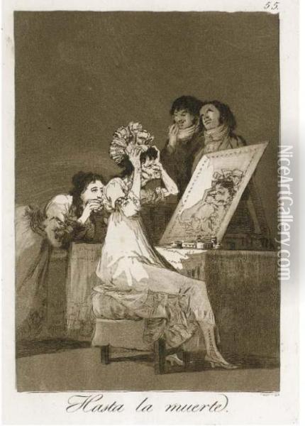 Hasta La Muerte, From: Los Caprichos Oil Painting - Francisco De Goya y Lucientes
