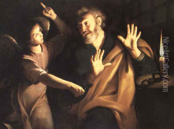 The Liberation of Saint Peter Oil Painting - Trophime Bigot