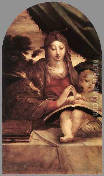 Madonna and Child c. 1525 Oil Painting - Girolamo Francesco Maria Mazzola (Parmigianino)