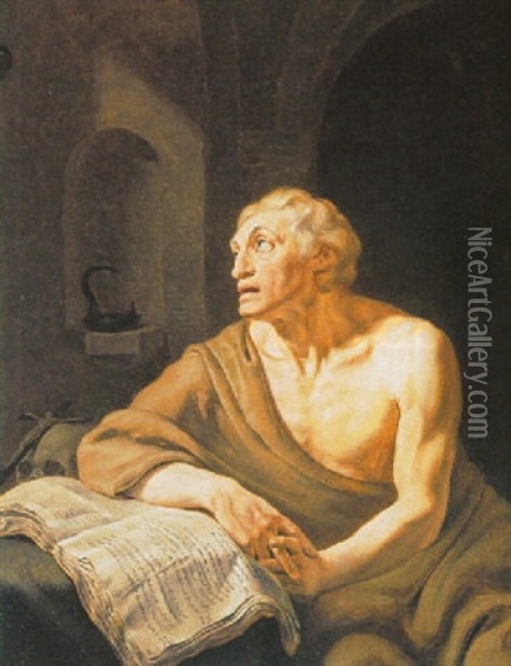Saint Jerome Oil Painting - Pieter Christoffel Wonder