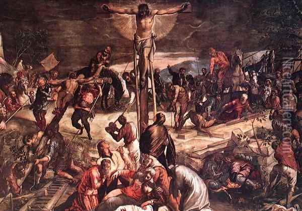 Crucifixion (detail) 3 Oil Painting - Jacopo Tintoretto (Robusti)