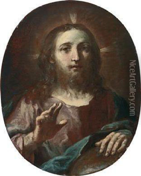 Christ In Benediction Oil Painting - Giuseppe Maria Crespi