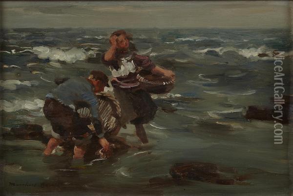 The Dulse Gatherers Oil Painting - William Mason Brown