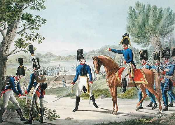 The new Imperial Royal Austrian Pontonniers after the Napoleonic Wars, c.1820 Oil Painting - Stubenrauch, Phillip von
