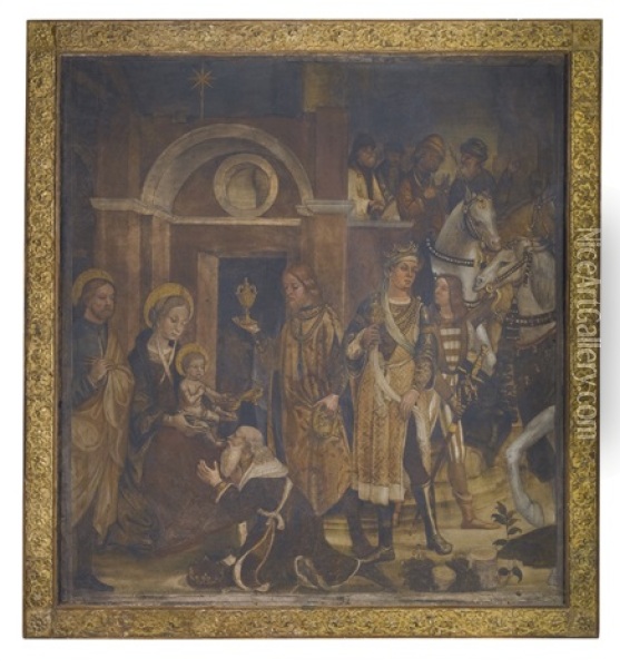 The Adoration Of The Magi Oil Painting - Vincenzo de Foppa