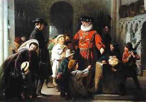 Children in the Tower of London Oil Painting - George Bernard O'Neill
