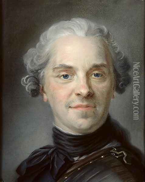 Portrait of Maurice, Comte de Saxe 1696-1750 1747 Oil Painting - Maurice Quentin de La Tour
