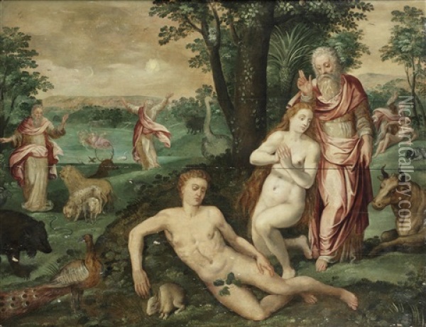 The Garden Of Eden Oil Painting - Frans Floris the Elder