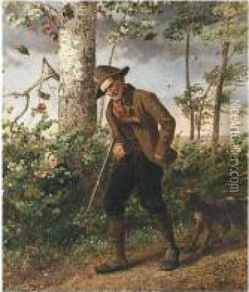 Hiding For The Hunter Oil Painting - Henri van Seben