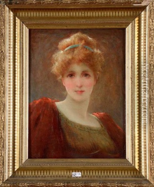 Portrait De Femme Oil Painting - Franz Von Defregger