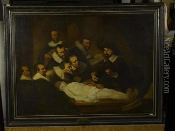 Die Anatomiestunde Des Dr. Nicolaes Tulp. Oil Painting - Rembrandt Van Rijn