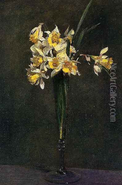 Yellow Flowers (or Coucous) Oil Painting - Ignace Henri Jean Fantin-Latour