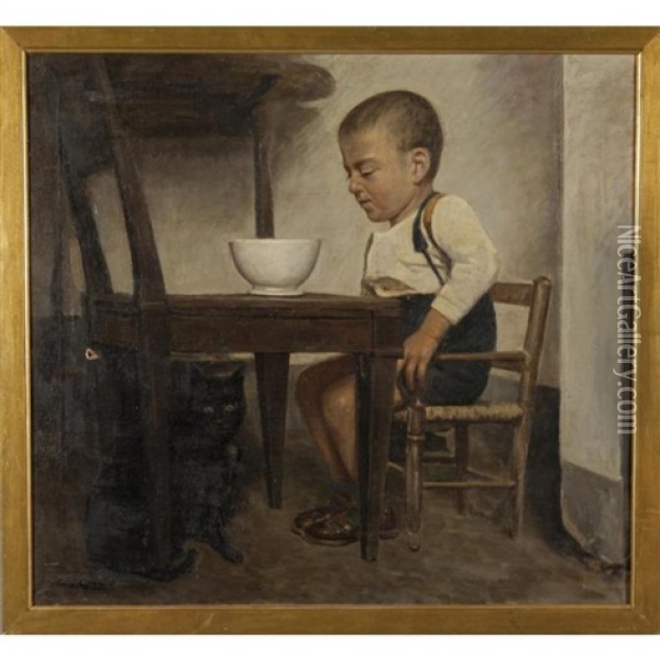 La Colazione Oil Painting - Cesare Esposito
